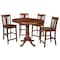 International Concepts Round 36 in Rd Top Ped Ext Table, 12 in Leaf And 4 San Remo RTA Stools, Espresso, 36 in W, 48 in L K581-36RXT-6B-S102-4 - alternate 1